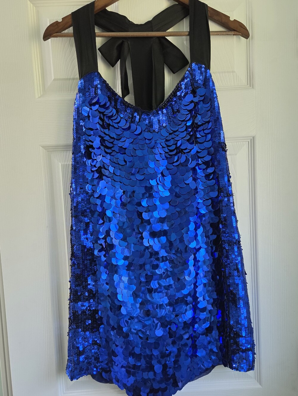 Foley + Corinna Blue Sequin Halter Dress M - Same Style As Taylor Swift